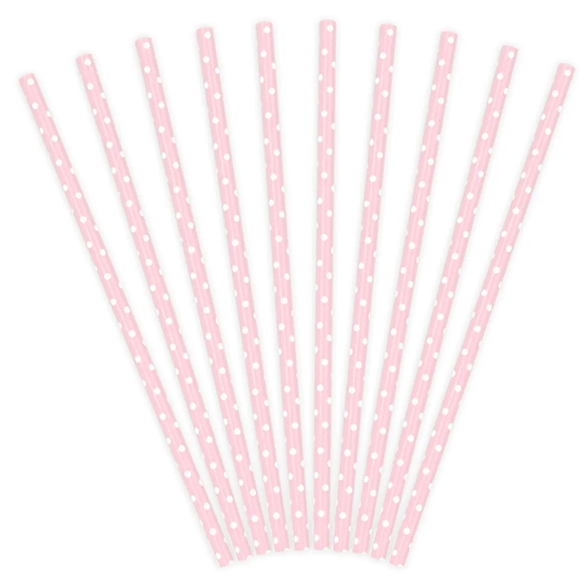 Röhrchen Punkte Papier 10 Stück rosa weiß 19,5cm