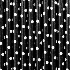 Röhrchen Punkte Papier 10 Stück schwarz weiß 19,5cm