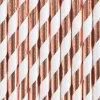 Röhrchen schräge Streifen Papier 10 Stück rosegold weiß 19,5cm