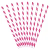 Röhrchen schräge Streifen Papier 10 Stück pink weiß 19,5cm