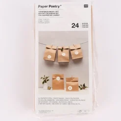 Rico Design Adventskalenderset Kraftpapier 24 Tüten inkl. Zubehör