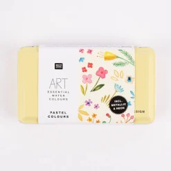 Rico Design Art Essential Aquarell Künstler Aquarellfarbkasten 12 Farben Pastell
