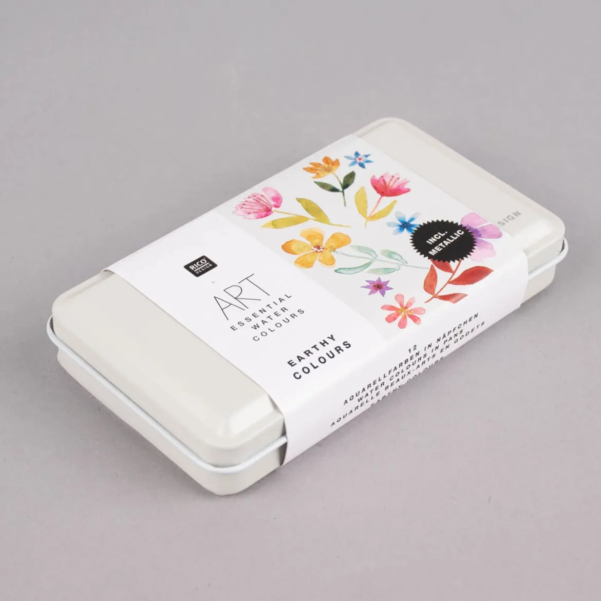 Rico Design Art Essential Aquarell Künstler Aquarellfarbkasten 12 Farben Erdfarben