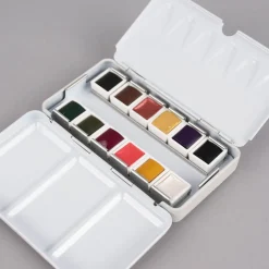 Rico Design Art Essential Aquarell Künstler Aquarellfarbkasten 12 Farben Erdfarben