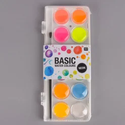 Rico Design Basic Neon Water Colours Wasserfarbkasten 12 Farben