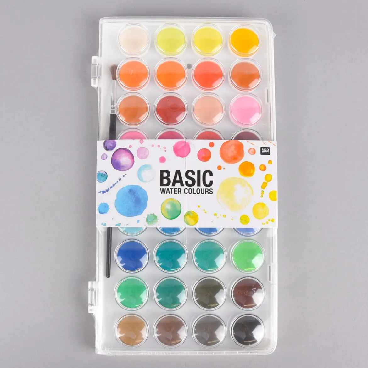 Rico Design Basic Water Colours Wasserfarbkasten 36 Farben