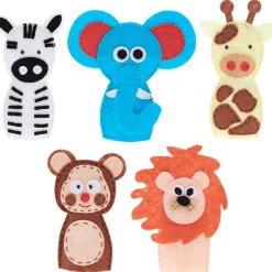 Rico Design Bastelset für Kinder Filz Fingerpuppen Wilde Tiere