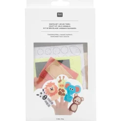 Rico Design Bastelset für Kinder Filz Fingerpuppen Wilde Tiere