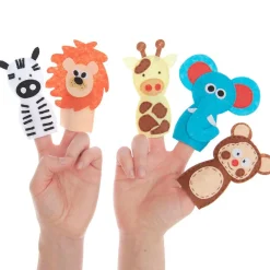 Rico Design Bastelset für Kinder Filz Fingerpuppen Wilde Tiere