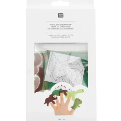 Rico Design Bastelset für Kinder Filz Fingerpuppen Dinosaurier