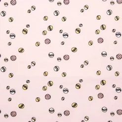 Rico Design Baumwollstoff Stoffabschnitt Murmeln Punkte rosa weiß gelb blau 50x140cm