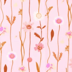Rico Design Baumwollstoff Stoffabschnitt Wildblumen rosa bunt 50x140cm