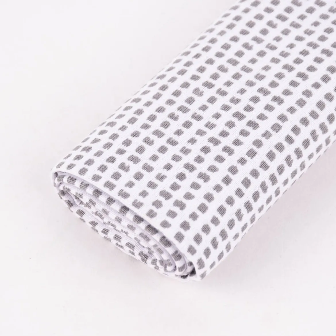 Rico Design Baumwollstoff Stoffabschnitt gestrichelt weiß grau 50x140cm