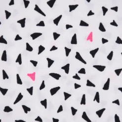 Rico Design Baumwollstoff Stoffabschnitt Dreiecke weiß schwarz neonpink 50x140cm