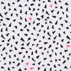 Rico Design Baumwollstoff Stoffabschnitt Dreiecke weiß schwarz neonpink 50x140cm