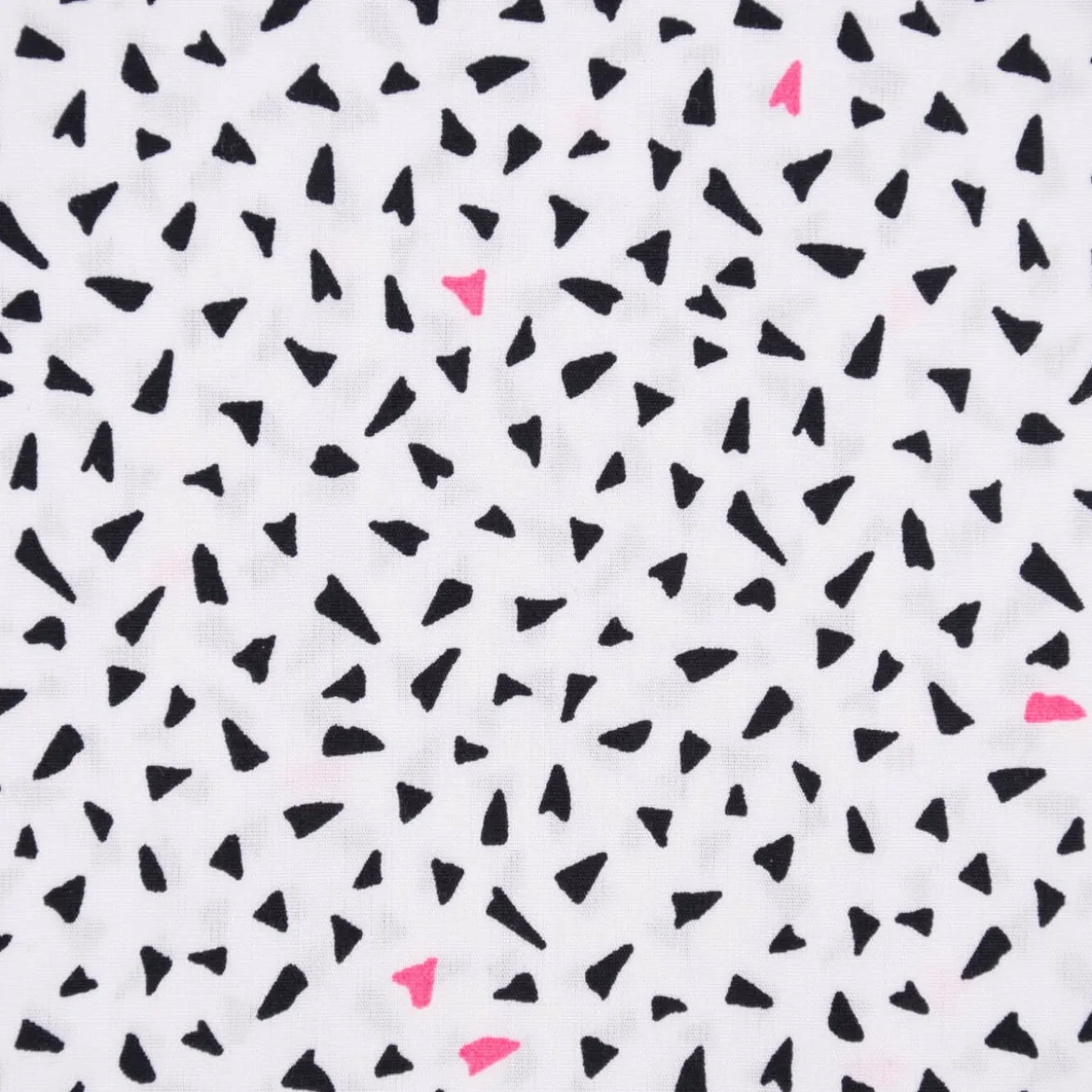 Rico Design Baumwollstoff Stoffabschnitt Dreiecke weiß schwarz neonpink 50x140cm