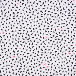 Rico Design Baumwollstoff Stoffabschnitt Dreiecke weiß schwarz neonpink 50x140cm