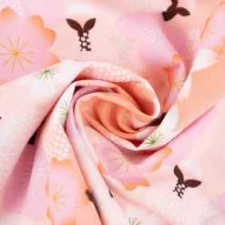 Rico Design Baumwollstoff Stoffabschnitt Kirschblüten pfirsich rosa weiß 50x140cm