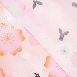 Rico Design Baumwollstoff Stoffabschnitt Kirschblüten pfirsich rosa weiß 50x140cm