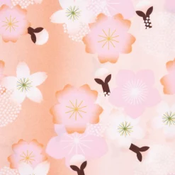 Rico Design Baumwollstoff Stoffabschnitt Kirschblüten pfirsich rosa weiß 50x140cm