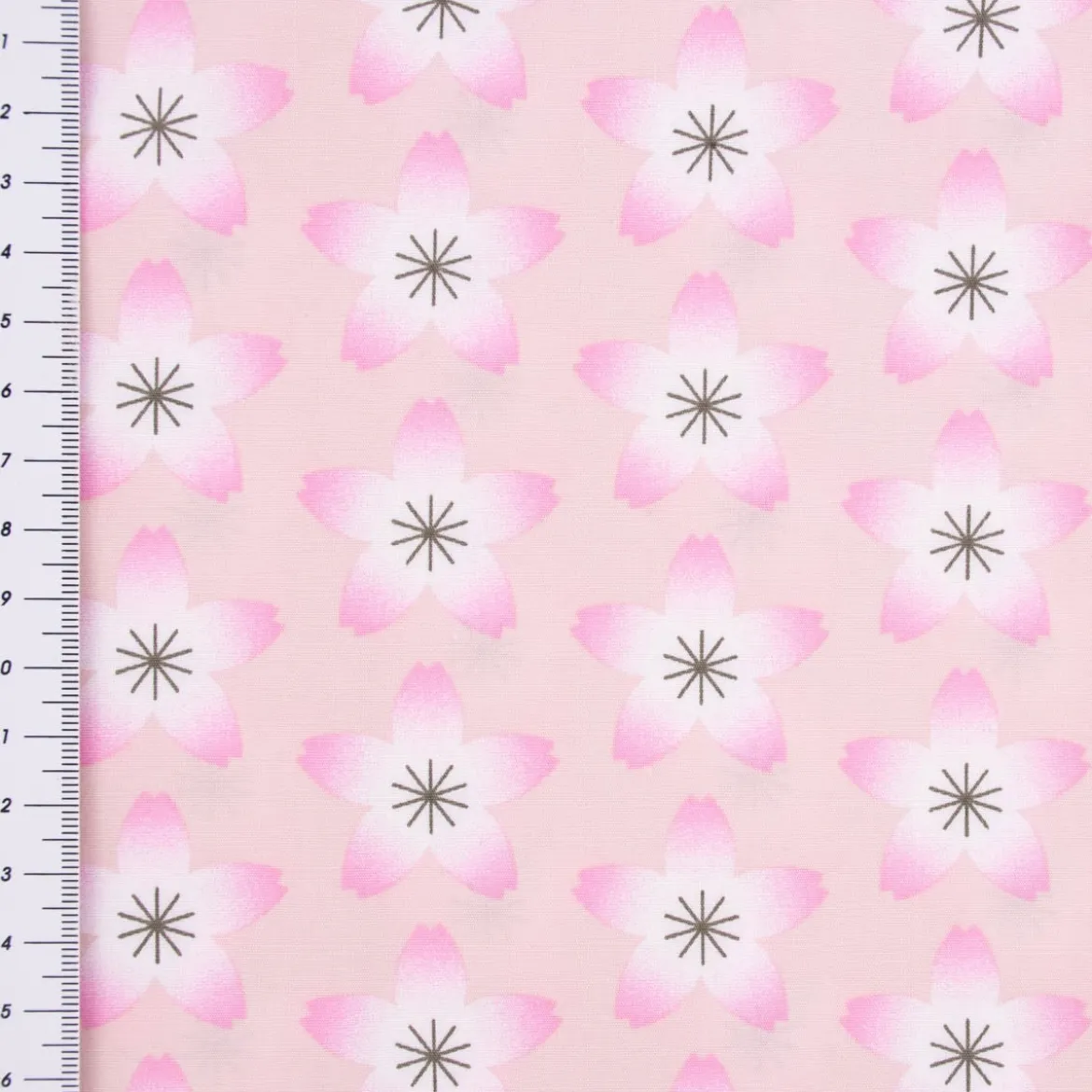 Rico Design Baumwollstoff Stoffabschnitt Kirschblüten hellrosa pink weiß 50x140cm