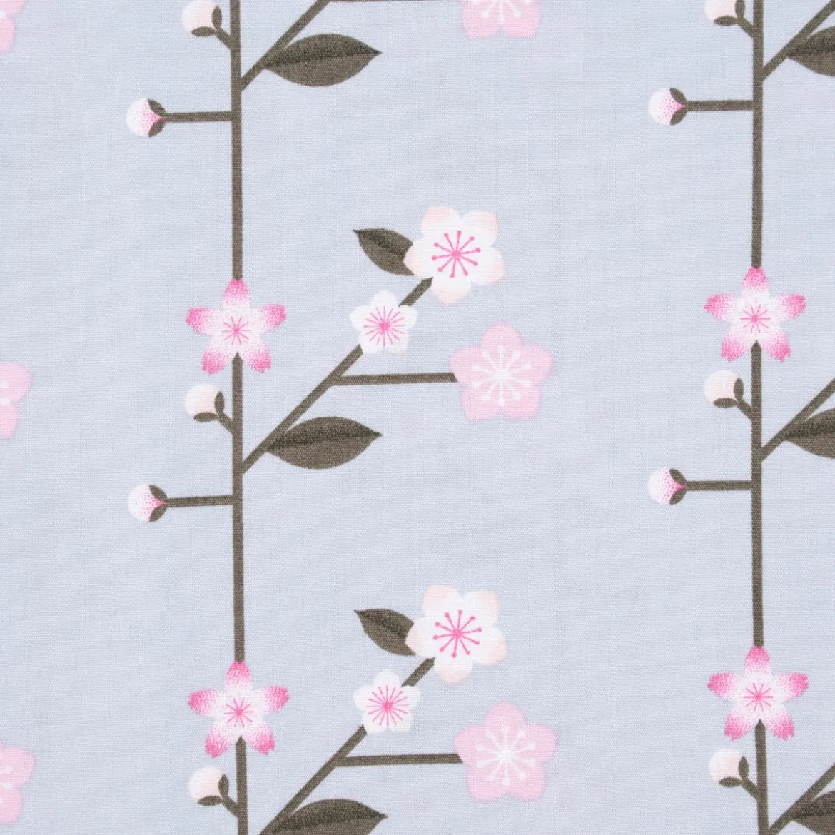 Rico Design Baumwollstoff Stoffabschnitt Kirschblütenzweige hellblau rosa 50x140cm