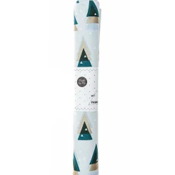 Rico Design Baumwollstoff Stoffabschnitt Weihnachten grafische Tannen mint gold 50x140cm