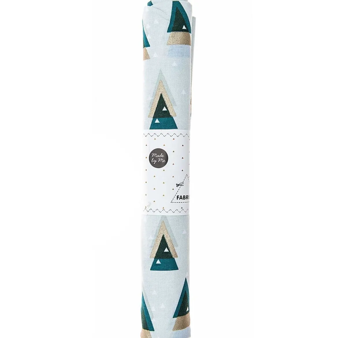 Rico Design Baumwollstoff Stoffabschnitt Weihnachten grafische Tannen mint gold 50x140cm