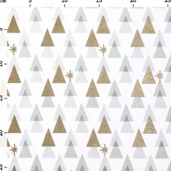 Rico Design Baumwollstoff Stoffabschnitt Druckstoff grafische Tannen weiß gold 50x140cm