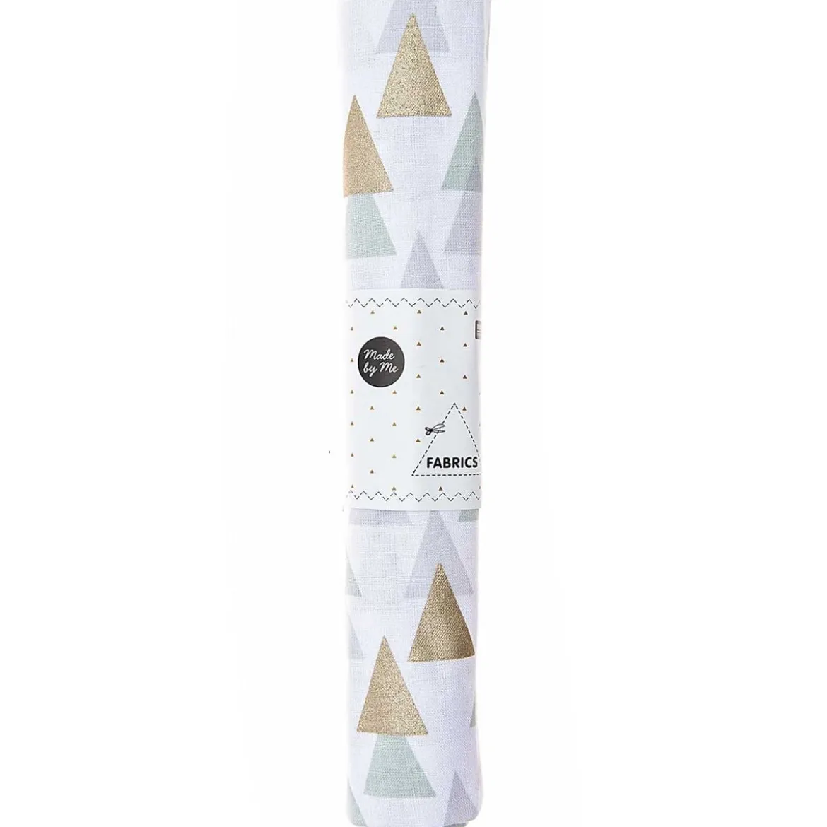 Rico Design Baumwollstoff Stoffabschnitt Druckstoff grafische Tannen weiß gold 50x140cm