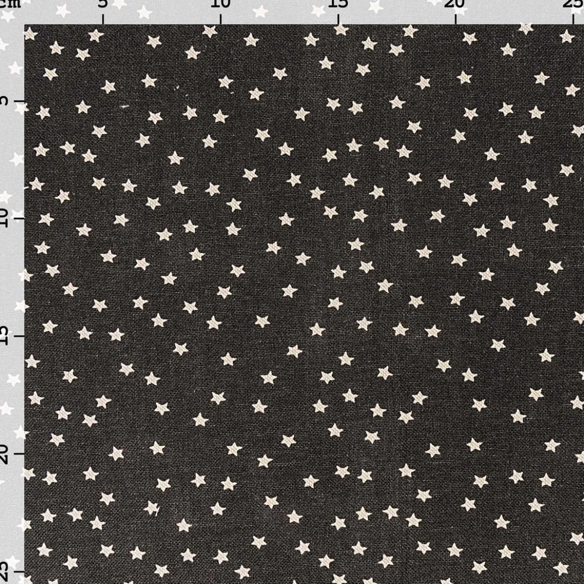 Rico Design Baumwollstoff Stoffabschnitt Sterne schwarz natur 50x140cm