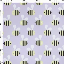Rico Design Baumwollstoff Stoffabschnitt Bienen flieder gelb schwarz 50x140cm