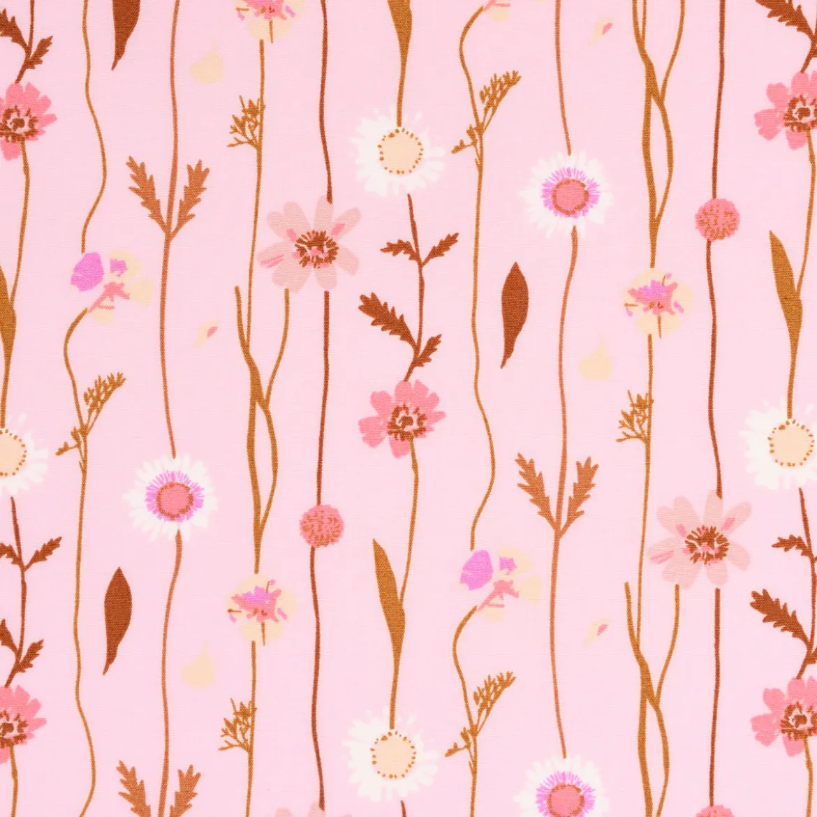 Rico Design Baumwollstoff Wildblumen rosa bunt 1,4m Breite