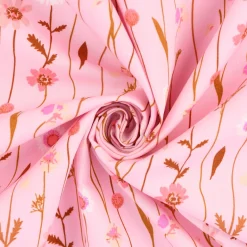 Rico Design Baumwollstoff Wildblumen rosa bunt 1,4m Breite