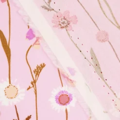 Rico Design Baumwollstoff Wildblumen rosa bunt 1,4m Breite