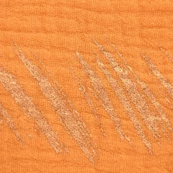 Rico Design Bekleidungsstoff Krinkel Musselin Stoffabschnitt Streifen senfgelb gold 50x130cm