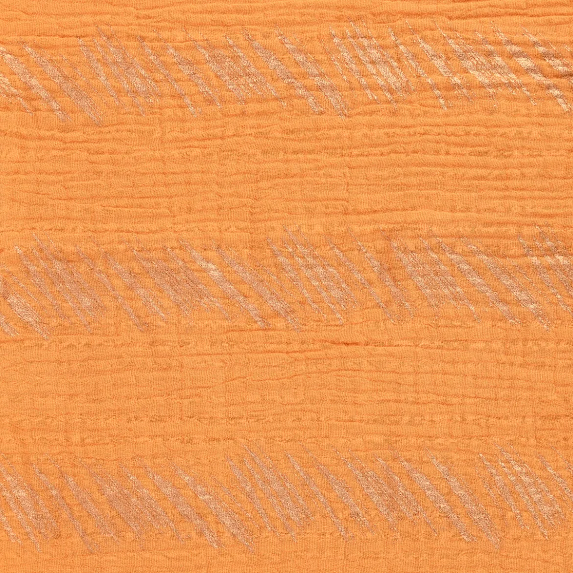 Rico Design Bekleidungsstoff Krinkel Musselin Stoffabschnitt Streifen senfgelb gold 50x130cm