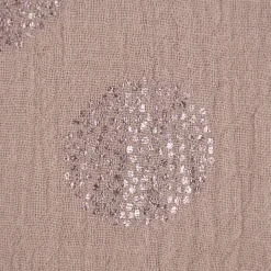 Rico Design Bekleidungsstoff Krinkel Musselin Stoffabschnitt Kirschblüten taupe metallic taupe 50x130cm