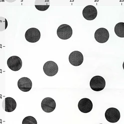 Rico Design beschichtete Baumwolle Stoffabschnitt Punkte groß weiß schwarz 25x70cm