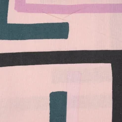 Rico Design beschichtete Baumwolle Stoffabschnitt grafisches Muster rosa lila dunkelgrün 50x140cm