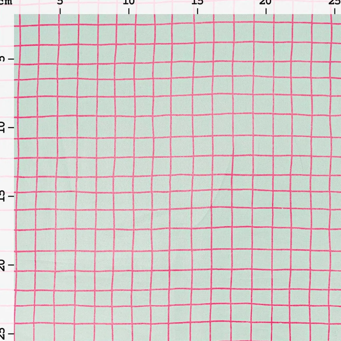 Rico Design beschichtete Baumwolle Stoffabschnitt kariert mint pink 25x70cm