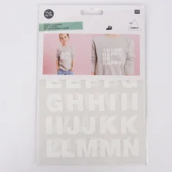 Rico Design Bügelmotivset Alphabet Buchstaben 2 Bögen weiß