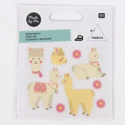 Rico Design Bügelmotivset Alpaka 9 Motive beige rosa