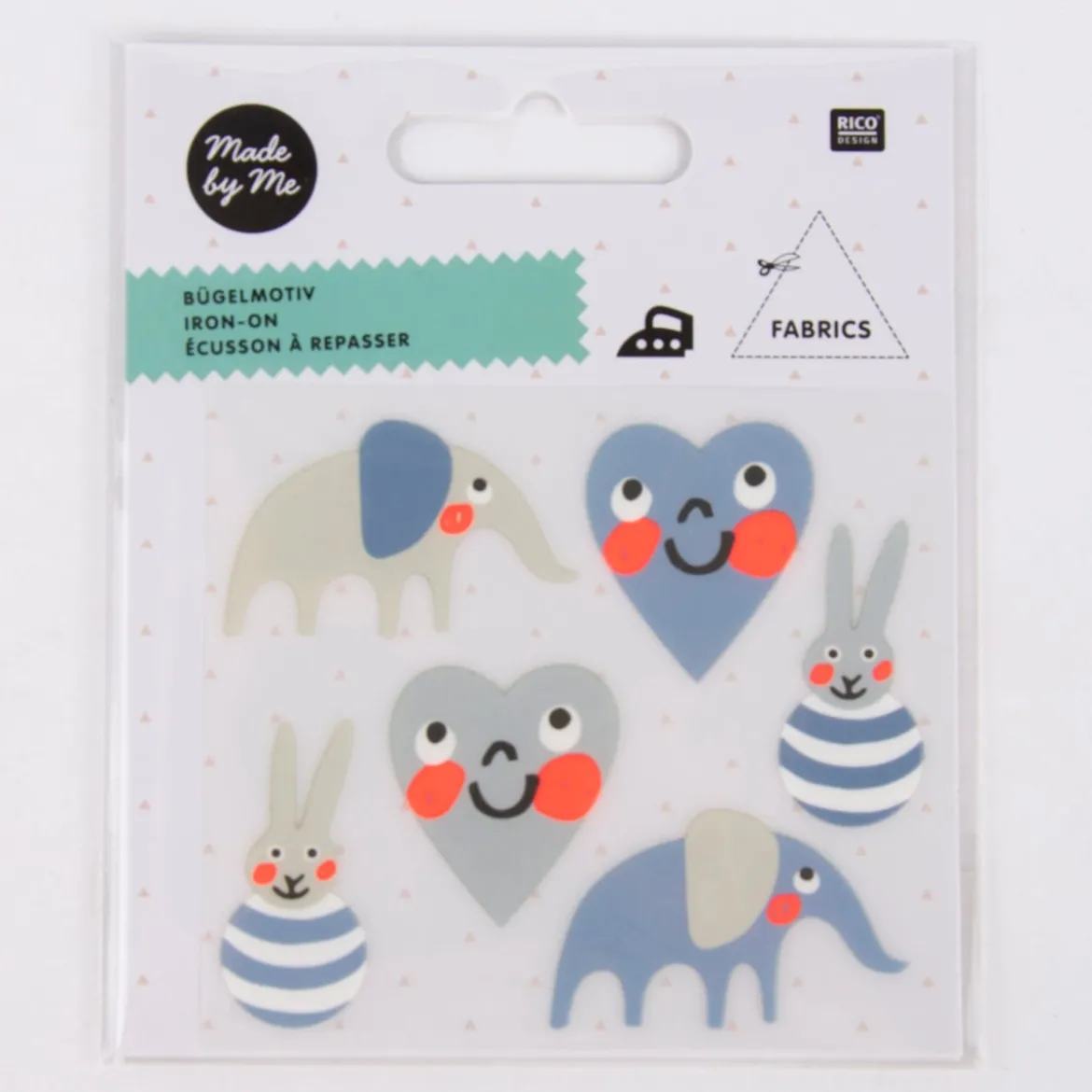 Rico Design Bügelmotivset Baby Boy 6 Motive blau grau