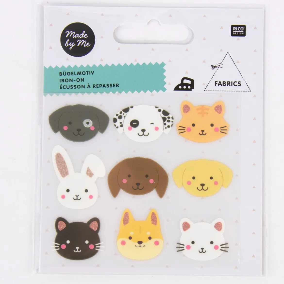 Rico Design Bügelmotivset Tierköpfe 9 Motive bunt