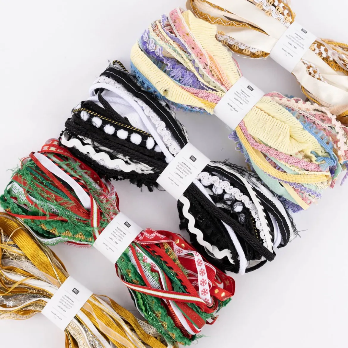 Rico Design Bänder Set Lucky Dip 30 Stück verschiedene Farbkombinationen