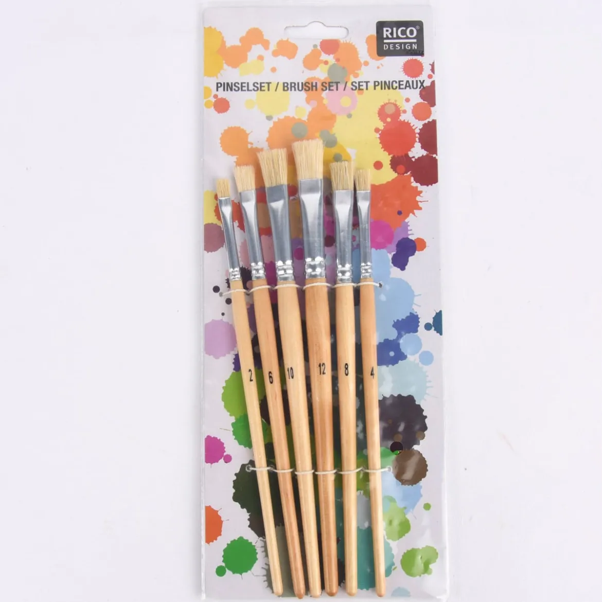 Rico Design Borstenpinsel flach 6er Set No. 2