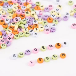 Rico Design Buchstaben Perlen rund 165 Stück pastell 6x6mm