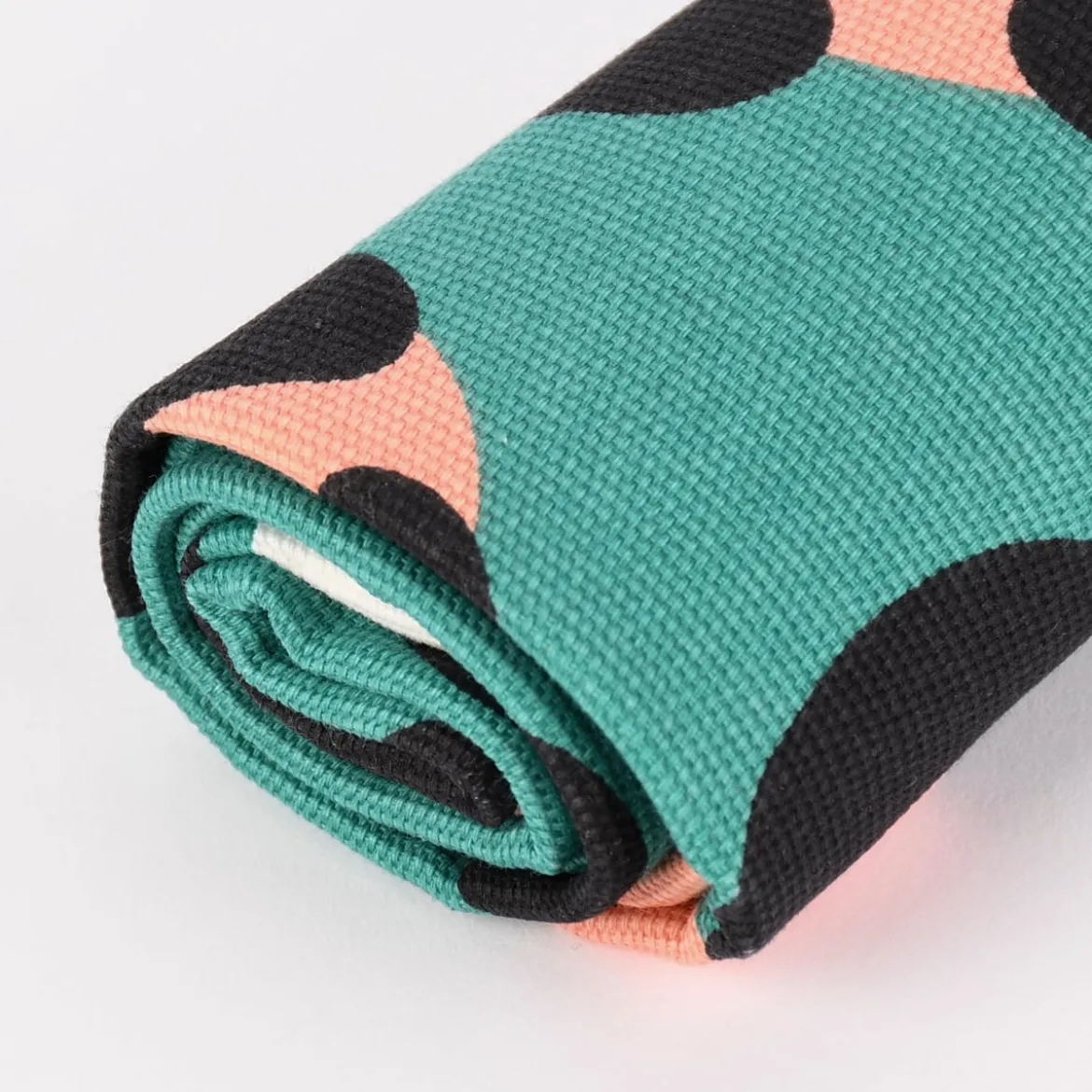 Rico Design Canvas Baumwollstoff Stoffabschnitt petrol schwarz rosa 50x140cm