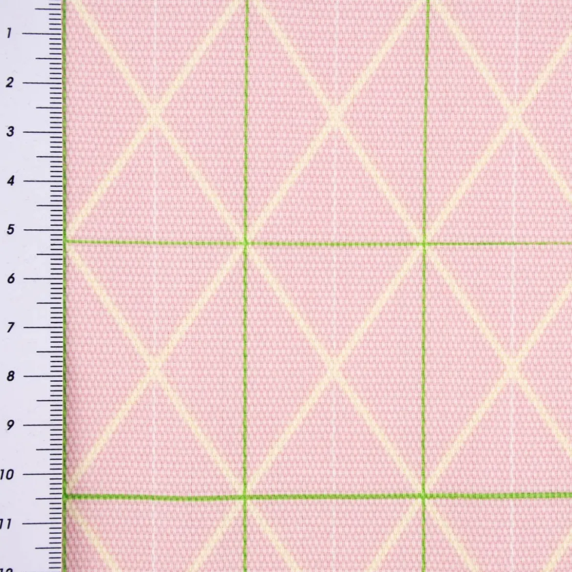 Rico Design Canvas Baumwollstoff Stoffabschnitt Raster geometrisch Linien rosa neongrün gelb 50x140cm